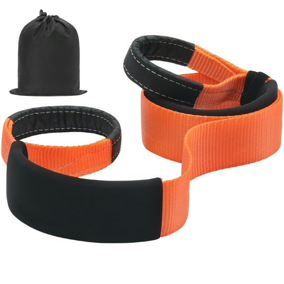 KFFKFF Car Tow Cable Towing Strap Rope 36000 lbs 8 ft Emergency Heavy Duty Strap