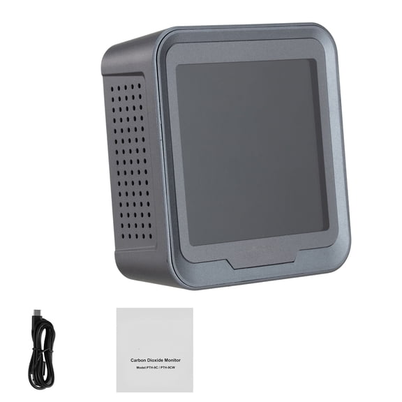 KFFKFF Carbon Dioxide Monitor with Temperature and Humidity Display, NDIR Sensor Cable CO2 Detector, Suitable for Outdoor, Home, Office, Car, and Wall-Mounted Applications