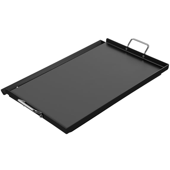 KFFKFF Carbon Steel Cooking Surface, 16" x 24" Flat Top Griddle, Compatible with BBQ Charcoal/Gas Grills, Features Dual Handles, Rectangular Design, and Additional Drain Hole for Outdoor Events