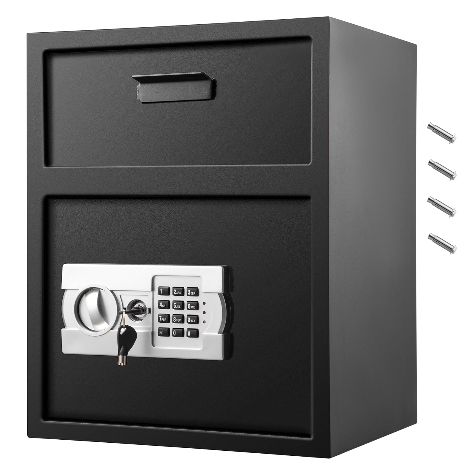 KFFKFF Carbon Steel Digital Safe Electronic Combination Locks Safe With Deposit Slot Restaurant Safe With Two Emergency Keys Home Hotel Safe