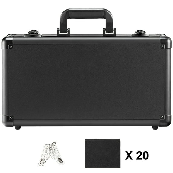 KFFKFF Card Organizer Box, 4 Compartments, Lockable Collectible Card Case with Adjustable Foam Dividers, Fits 108 PSA, 76 BGS, 84 SGC, 388 Top Loaders, or Over 999 Ungraded Cards