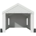 thumbnail image 1 of KFFKFF Carport Canopy Car Canopy 10 x 20 Feet & 8 Legs, Side Walls & Windows White, 1 of 9
