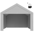 thumbnail image 1 of KFFKFF Carport Replacement Canopy, 12 x 20 ft Portable Garage Cover with Side Panels, UV-Resistant and Waterproof, Durable Car Shelter Tarp with Ball Bungees, Grey, Frame Not Included, 1 of 9