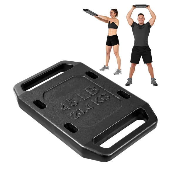 KFFKFF Cast Iron Backpack Weight, 45LB Single Plate with Smooth Grip, Textured Surface for Hiking, Rucking, Strength Training, Weightlifting, and Fitness Exercises