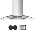 thumbnail image 1 of KFFKFF Ceiling Top Suction Cooker Hood, 30-inch Chimney Design, 800 CFM Stainless Steel Kitchen Ventilation with Hand Motion & Touch Commands, LED Illumination, Baffle Filters, 1 of 9