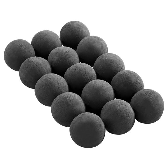 KFFKFF Ceramic Fire Balls, 3-Inch Set of 15, Durable Decorative Fire Stones for Indoor and Outdoor Use, Ideal for Fire Pits, Gas Fireplaces, Stoves, Patios, and Camping, Black