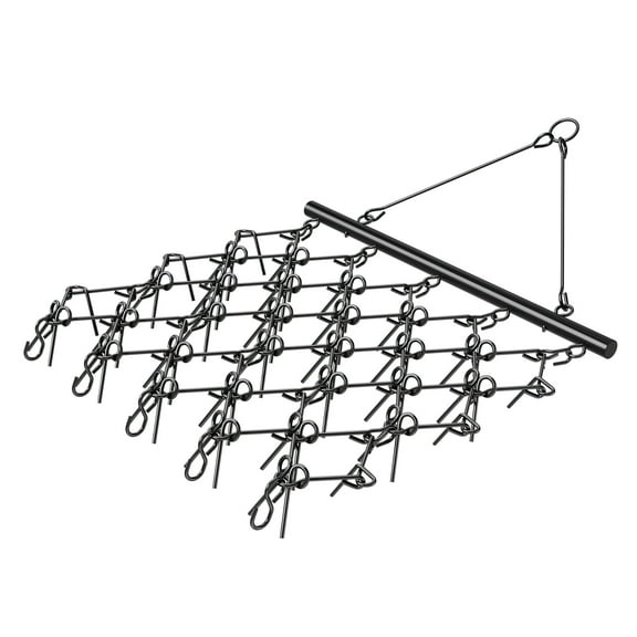 KFFKFF Chain Harrow, 5x4.5 ft, Robust Harrow with 60 Pointed Teeth, Compatible with ATV UTV Tractor, for Preparing Soil, Leveling Terrain, and Maintaining Gravel Driveways