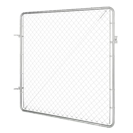 KFFKFF Chain Link Fence Gate 70 x 72 in, Adjustable Chain-Linked Fence Panel, Suitable for 3 ft (W) x 4 ft (H) Garden Fence Gate, Galvanized Fencing Gate for Agricultural Walkway