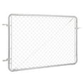 thumbnail image 1 of KFFKFF Chain-Linked Fence Gate 72 x 48 in, Adjustable Chain Link Fence Panel, Suitable for 2.2-6 ft (W) x 6 ft (H) Garden Fence Gate, Galvanized Fencing Gate for Yard Entrance Way, 1 of 9