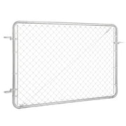KFFKFF Chain-Linked Fence Gate 72 x 48 in, Adjustable Chain Link Fence Panel, Suitable for 2.2-6 ft (W) x 6 ft (H) Garden Fence Gate, Galvanized Fencing Gate for Yard Entrance Way