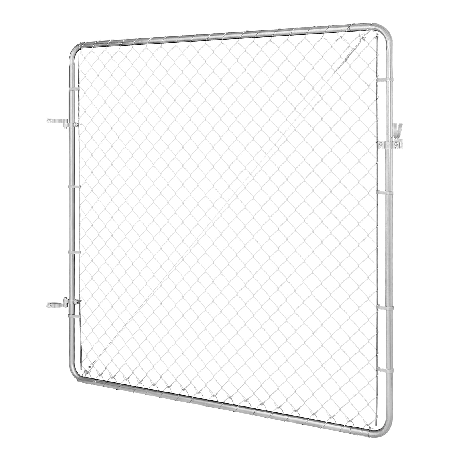 KFFKFF Chain-Linked Fence Gate, Dimensions 70 x 72 inches, Modifiable Chain Link Fence Panel, Suitable for 3 ft (W) x 4 ft (H) Garden Fence Gate, Exterior Property Gate