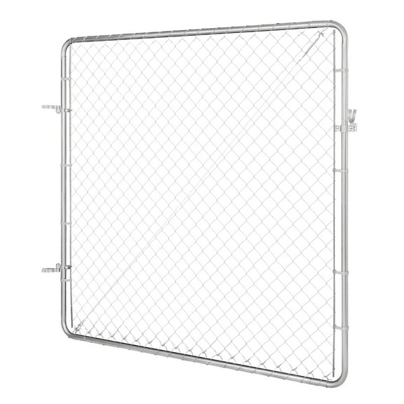 KFFKFF Chain-Linked Fence Gate, Dimensions 70 x 72 inches, Modifiable Chain Link Fence Panel, Suitable for 3 ft (W) x 4 ft (H) Garden Fence Gate, Exterior Property Gate