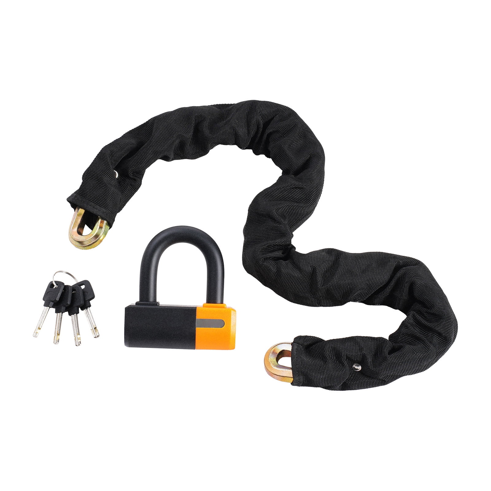 KFFKFF Chain Lock for Bikes, 3.28 Ft of Durable Metal Steel, Includes 4 Keys, Anti-Theft Security for Bicycles, Motorcycles, Scooters, and Gates, 14mm