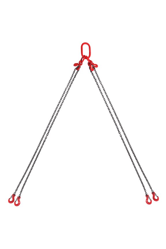Chain Sling, 1/4 inch x 5 ft, Equipped with Hooks, G80 for Hoisting, 6600 lbs Capacity, 3 Ton Engine Lifting Chain, Features 4 Leg Grab Hooks and Adjusters for Engine Hoists