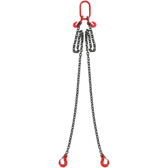 KFFKFF Chain Sling, 5/16 inch x 6 ft Lifting Chains with Hooks, G80 Engine Chain Hoist Lifts, 6600 lbs/3 Ton Lifting Sling Chains for Engine Hoist, Engine Lift Chain with 2 Leg Grab Hooks