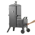 thumbnail image 1 of KFFKFF Charcoal Offset Smoker, Durable Steel BBQ Grill with Side Firebox, 6 Adjustable Cooking Grates, Integrated Thermometer, Grease Collector & Ash Tray, Portable Design with Wheels, 1 of 9