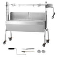 thumbnail image 1 of KFFKFF Charcoal Spit Roaster, 46" Windscreen BBQ Grill, Capable of Roasting Whole Pig, Lamb, Goat, 132 Lbs Load, Electric Motor 52W, Durable Stainless Construction, Portable with Locking Casters, 1 of 10