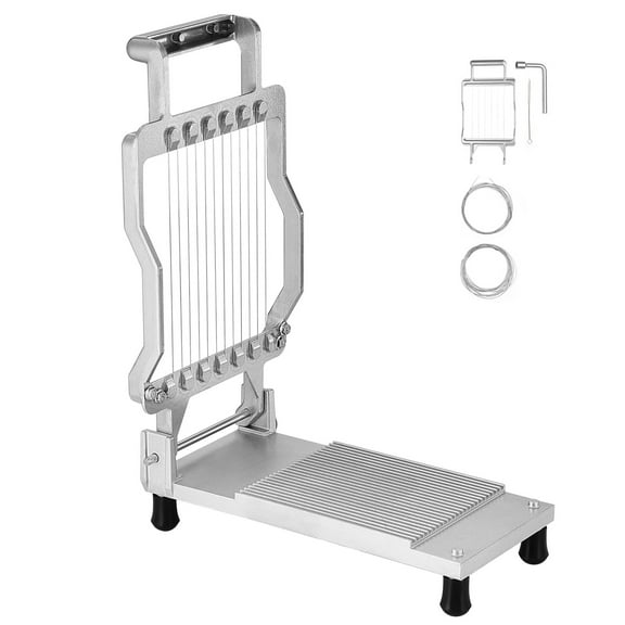 KFFKFF Cheese Slicer with Adjustable Wires, Includes Thin 0.39'' & Thick 0.78'' Cutting Options, Easy-to-Detach Aluminum Alloy Frame, Equipped with Durable 316 Stainless Steel Wires for Kitchen Use