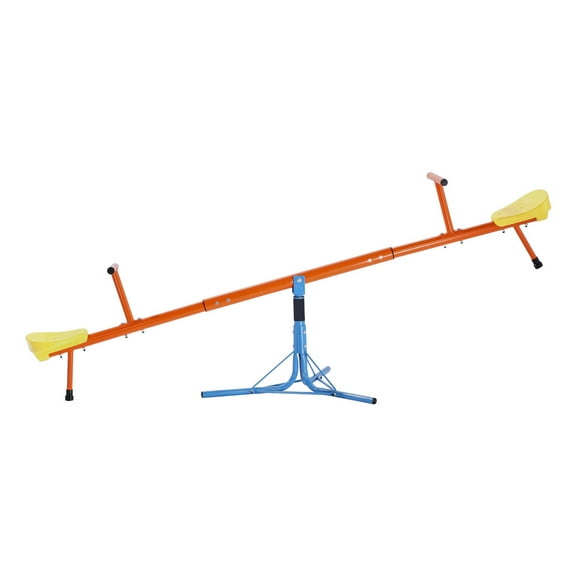 KFFKFF Children's Seesaw with 100 lbs Capacity per Seat, 360-Degree Rotating Teeter Totter Featuring 3-Prong Support Legs, Outdoor Play Equipment for Kids Ages 3 and Up