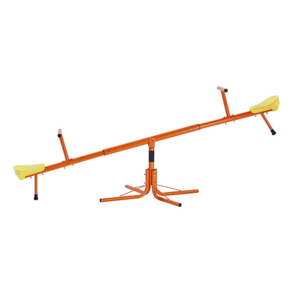 KFFKFF Children's Seesaw with 100 lbs Capacity per Seat, 360° Rotating Teeter Totter with Stable 4-Prong Base, Outdoor Play Equipment for Kids Ages 3 and Up