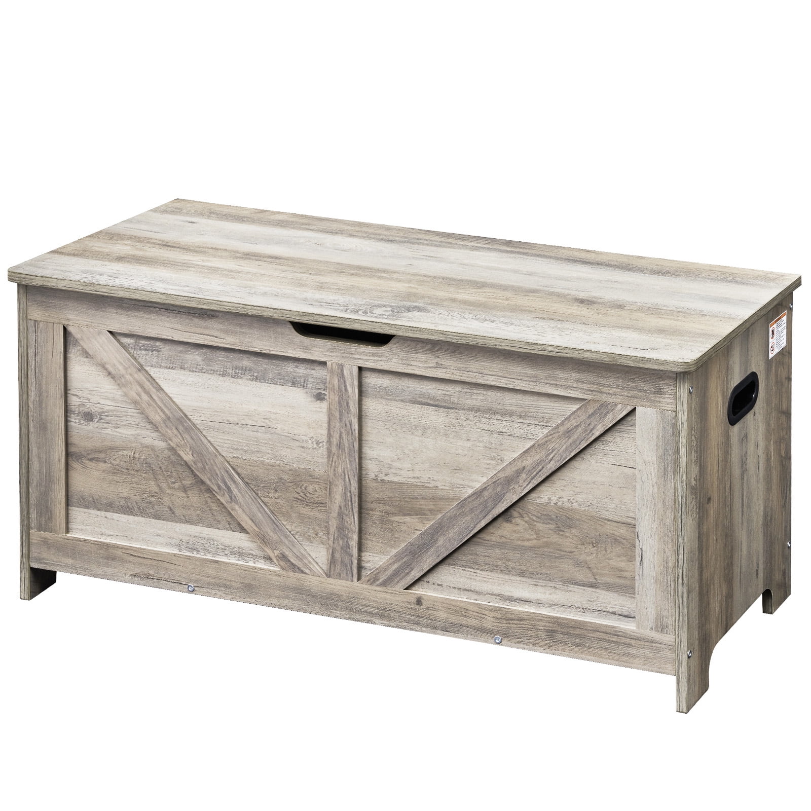 KFFKFF Children's Wooden Storage Chest, Flip-Top Lid with Safety Hinge, Large Bench for Toys, 38.98 x 15.55 x 18.9\