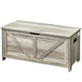 thumbnail image 1 of KFFKFF Children's Wooden Storage Chest, Flip-Top Lid with Safety Hinge, Large Bench for Toys, 38.98 x 15.55 x 18.9", Ideal for Playroom, Bedroom, Living Room, Entryway - Gray, 1 of 9