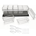 thumbnail image 1 of KFFKFF Chilled Condiment Server Caddy with 5 Compartments, Ice-Cooled Serving Tray with Individual Lids, Plastic Garnish Organizer for Taco Bars, Parties, Home, and Restaurant Use, 1 of 9