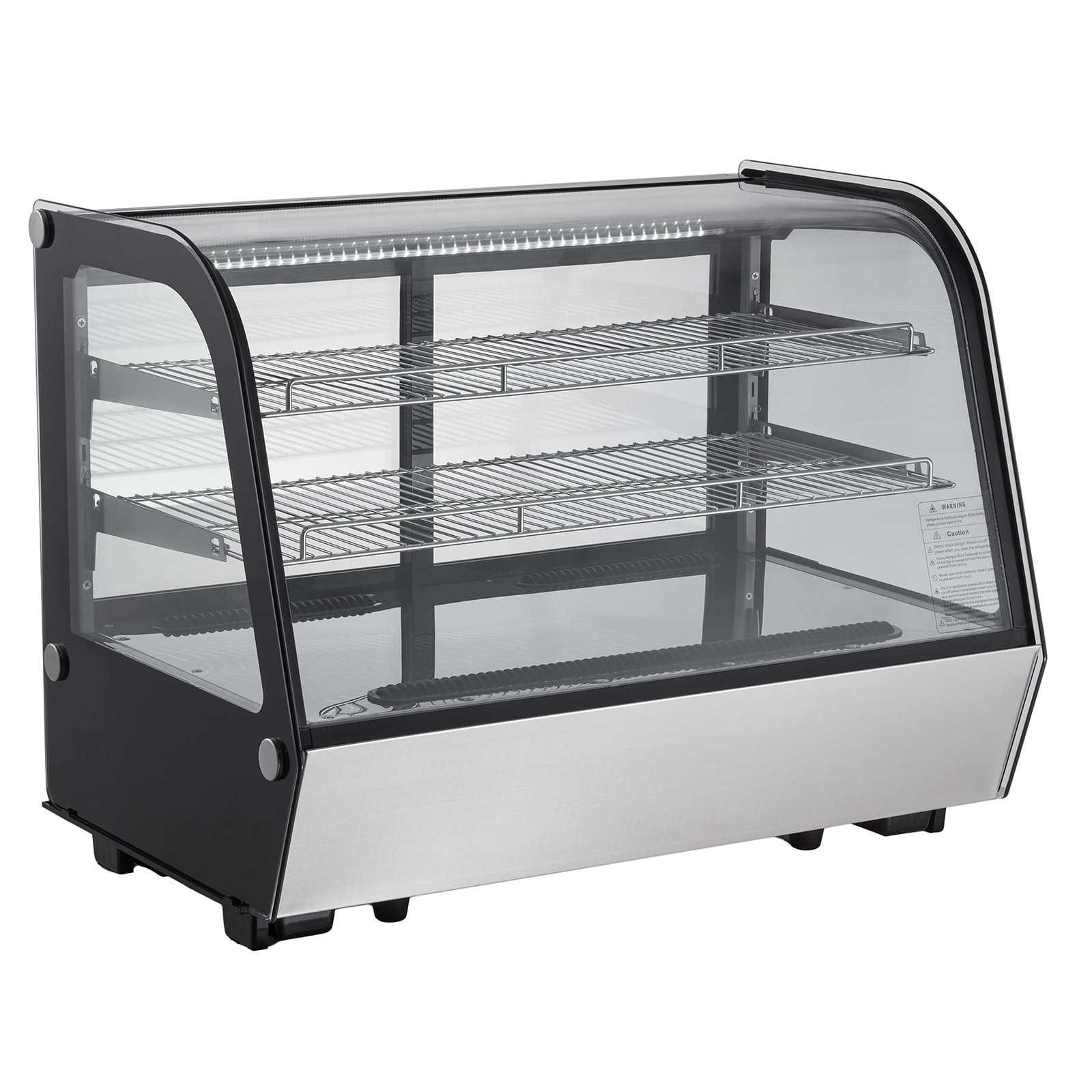 KFFKFF Chilled Display Unit, 5 Cu.Ft./146L Tabletop Dessert Showcase, Dual-Level Professional Display Fridge with Illuminated LED, Rapid Cooling, No-Frost Air-Circulation, Ideal for Bakehouse