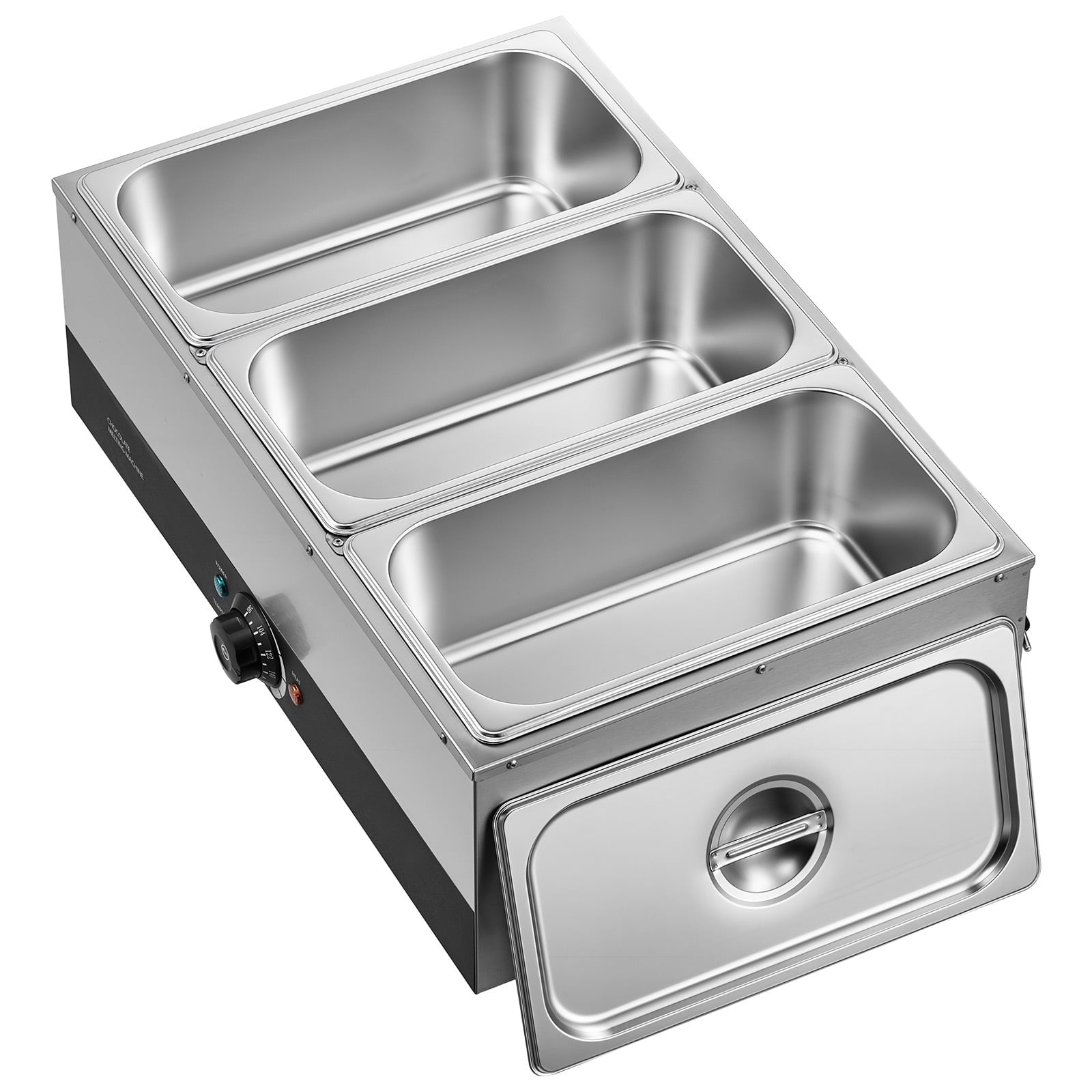 KFFKFF Chocolate Melting Machine with 3 Tanks, 27 Lbs Capacity, 1200W Power, Water Bath Heating System, Stainless Steel Construction, Adjustable Temperature Range from 86℉ to 185℉, Ideal for Melting