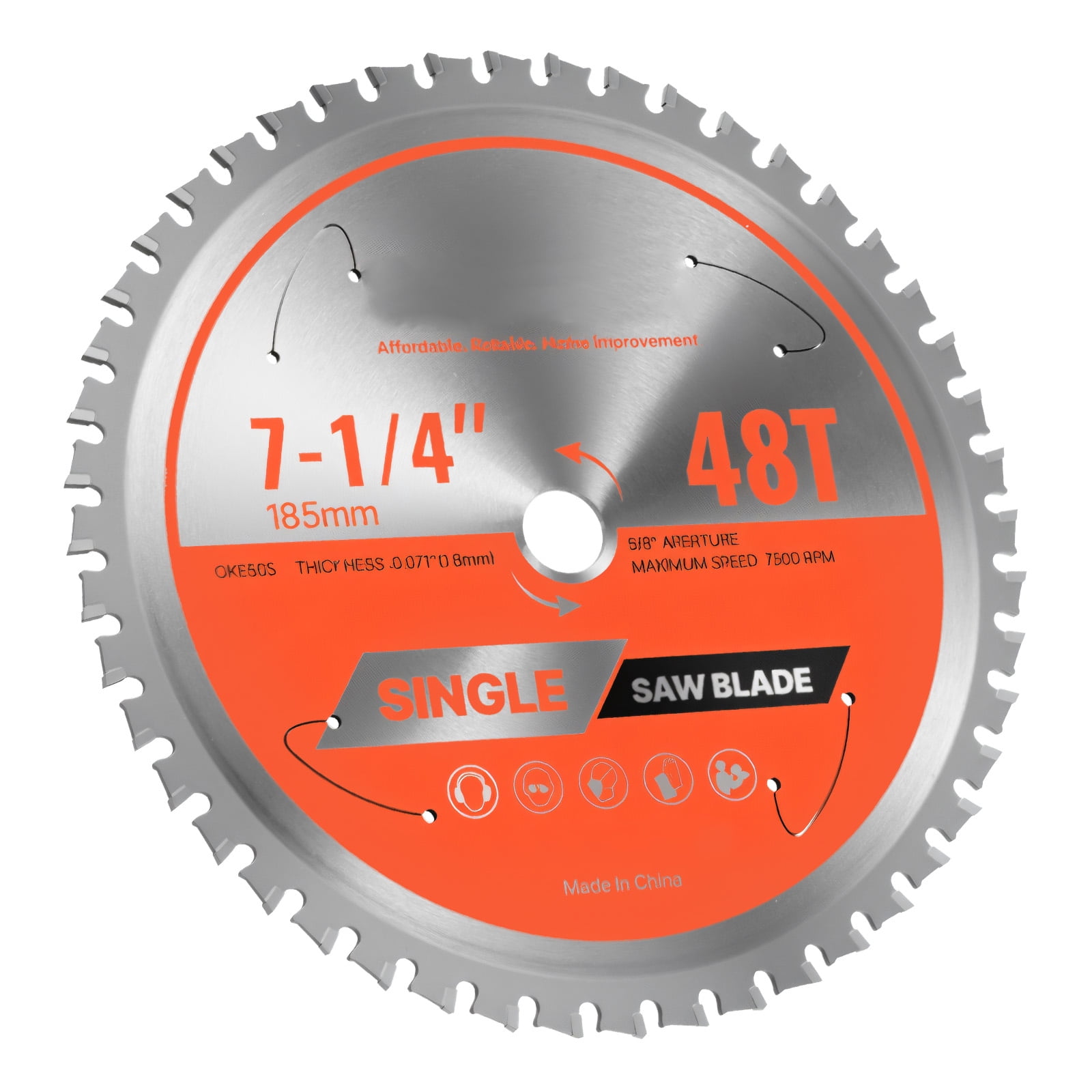 KFFKFF Circular Saw Blade, 7-1/4 inch Diameter, 48 Precision Alloy ...