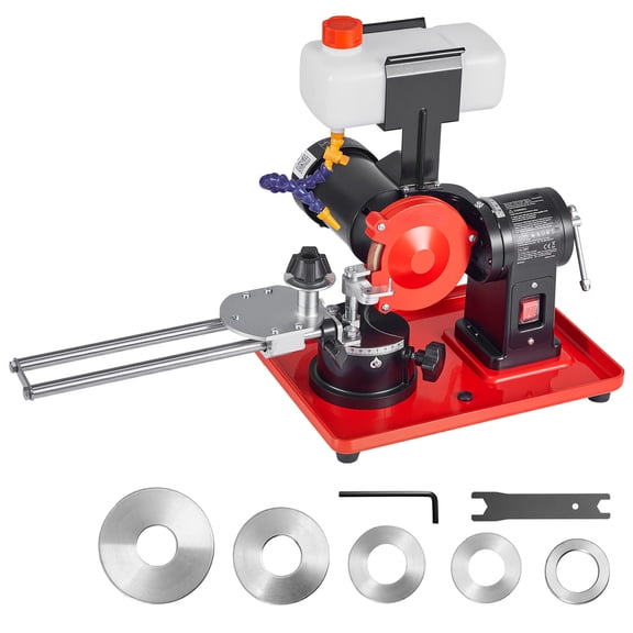 KFFKFF Circular Saw Blade Sharpener with Water Tank, 370W 3590RPM Rotary Angle Grinder, Water Injection Sharpening Tool with 5" Grinding Wheel - Compatible with 3.2" to 27.5" Circular Saw Blades