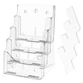 thumbnail image 1 of KFFKFF Clear Acrylic Pamphlet Holder, 8.5 x 11 inch, 4-Level Transparent Acrylic Document Display Rack, Plastic Document Organizer Stand with Detachable Partition, 1 of 9