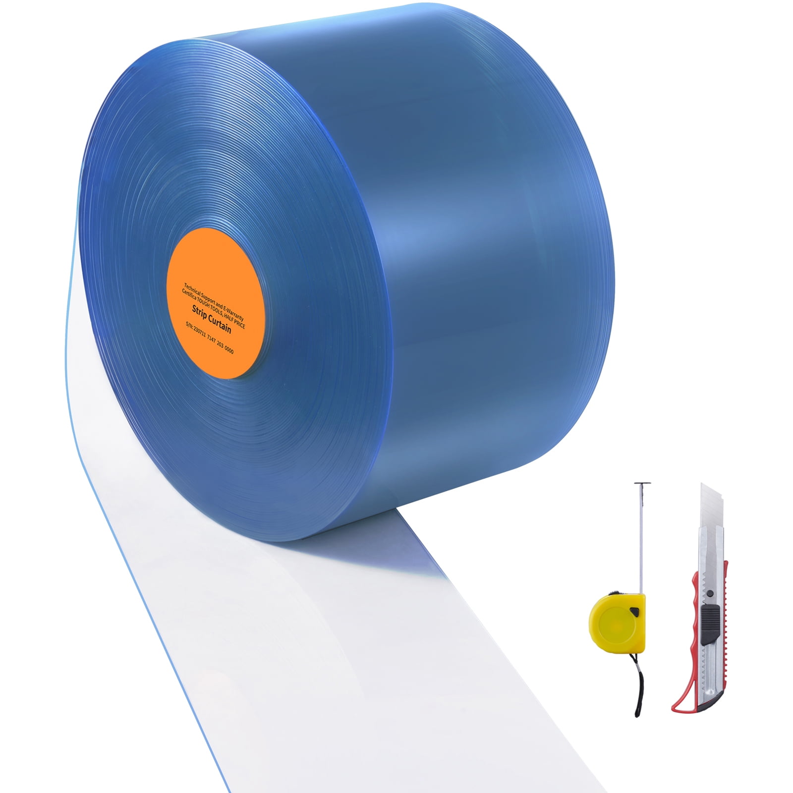 KFFKFF Clear PVC Strip Curtain, 150 ft Length x 8 in Width, Plastic Door Strips Roll for Doorways in Supermarkets, Garages, Warehouses, Barns, and Pet Houses