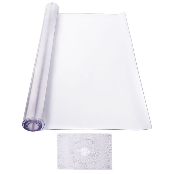 KFFKFF Clear PVC Table Protector, 40x80 in, 2.0 mm Thickness, Rectangle Desk Mat, Water-Resistant & Simple to Clean, Ideal for Office, Dining, and Nightstand Surfaces