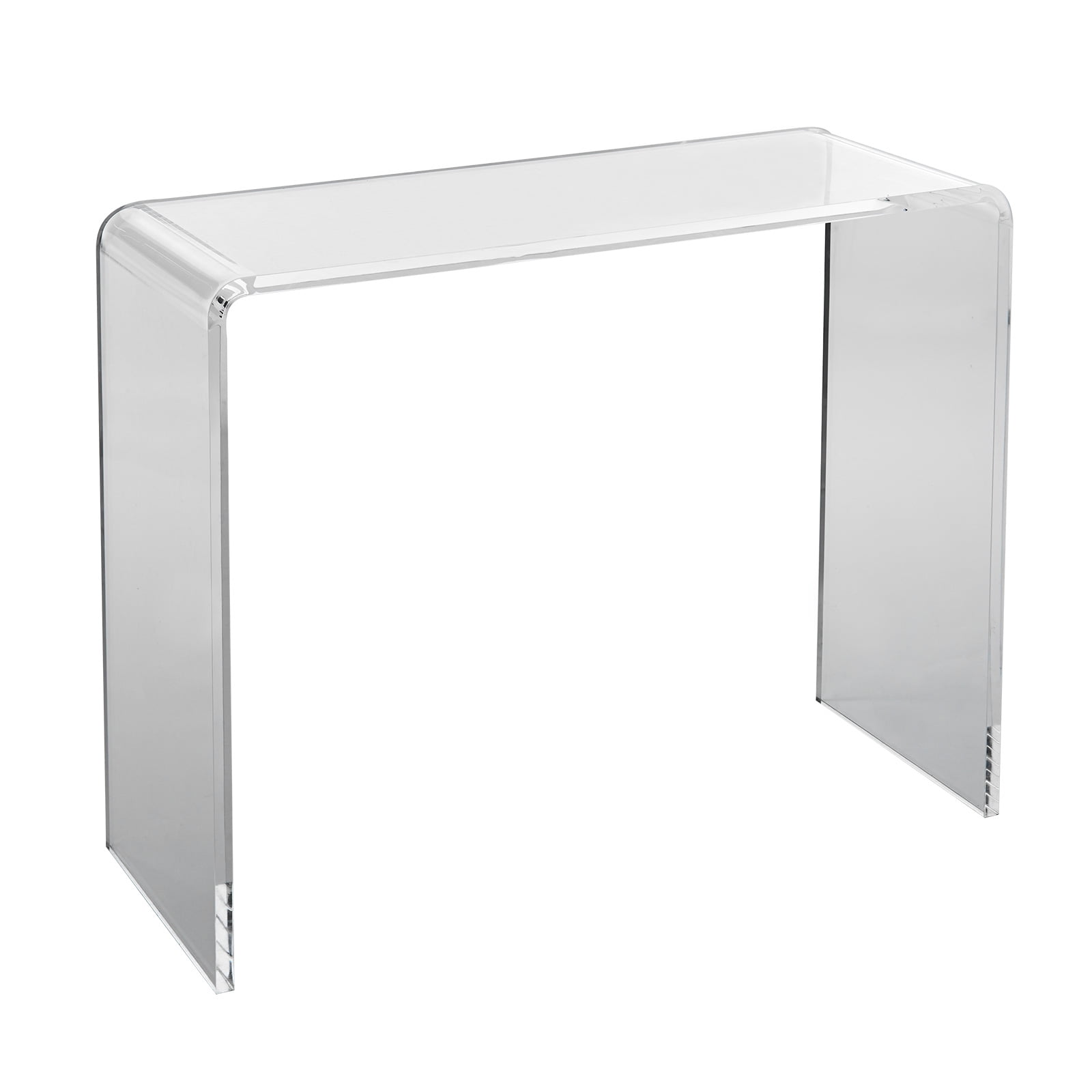KFFKFF Clear Plexiglass Sofa Table, Transparent Plexiglass Accent Table, Acrylic Side Table with Dimensions 37.95x15x29.13 inch, Suitable for Entryway, Lounge, Dining Area