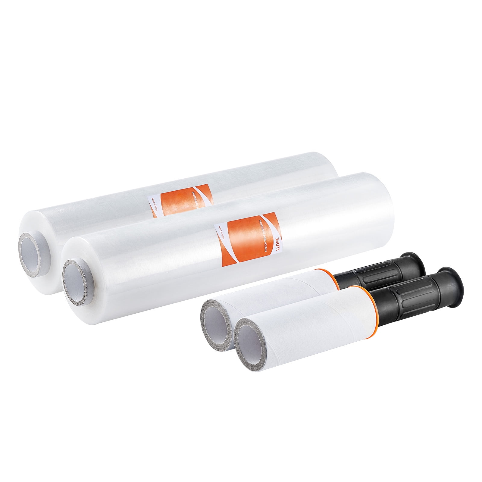 KFFKFF Clear Shrink Wrap, 15 inches by 1000 feet, 60 Gauge, 2 Rolls, Industrial Strength Film with Handles for Efficient Pallet Securing and Relocation