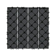 KFFKFF Click-Together Deck Squares, Set of 36, 12"x12" Covering 36 sq. ft, Resilient Plastic Outdoor Ground Cover, Suitable for All Climates, Patio and Deck Flooring Solution for Poolside, Balcony
