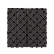 KFFKFF Click-Together Deck Tiles, Set of 36, 12"x12" Covering 36 sq. ft, Durable Plastic Outdoor Ground Cover, Suitable for All Climates, Ideal for Patio, Porch, Poolside, Balcony, Backyard