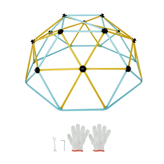 KFFKFF Climbing Dome, Jungle Gym with 600LBS Capacity and Simple Setup, 6FT Dome Climber Play Hub for Children Aged 3 to 9, Including Climbing Handle