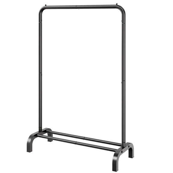 KFFKFF Clothes Racks, 39.8*59.4" Sturdy Garment Display with Suspension Bar and Lower Storage Zone, Wardrobe Stand for Sleeping Quarters Guest Chamber