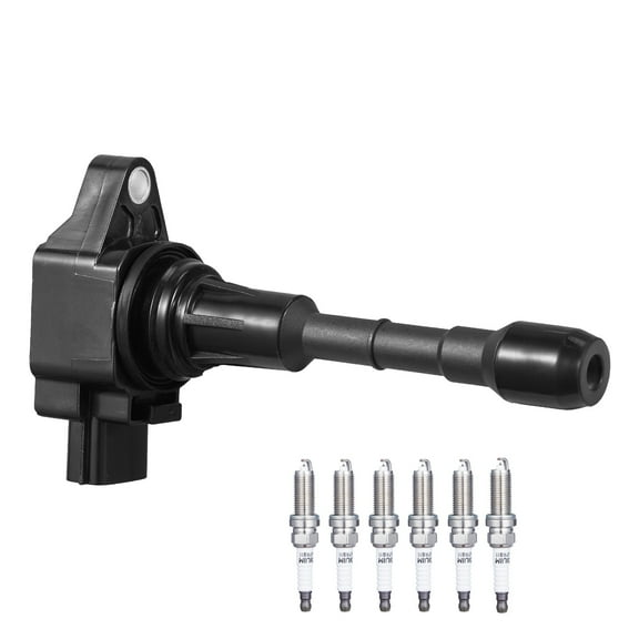 KFFKFF Coil Pack and Spark Plugs, 6-Piece Set, Suitable for Nissan Murano Maxima Pathfinder 350Z Altima Quest Infiniti EX35 FX35 G25 G35 JX35 M35 M35h Q50 Q70 QX60 3.5L V6, Matches UF550 C1670