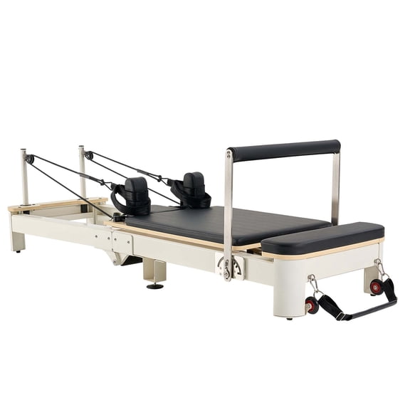 KFFKFF Collapsible Pilates Apparatus, Set Including Seated Box, Pilates Platform with Dual Tension - Spring & Rope, Suitable for Novice & Experienced Home Gym Enthusiasts, Supports Up to 400 LBS