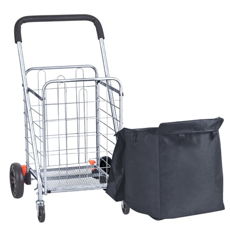 KFFKFF Collapsible Shopping Trolley, Supports up to 200 lbs, Features Durable Wheels for Smooth Mobility & Includes a Bag, Lightweight & Foldable Design for Easy Storage, Ideal for Groceries