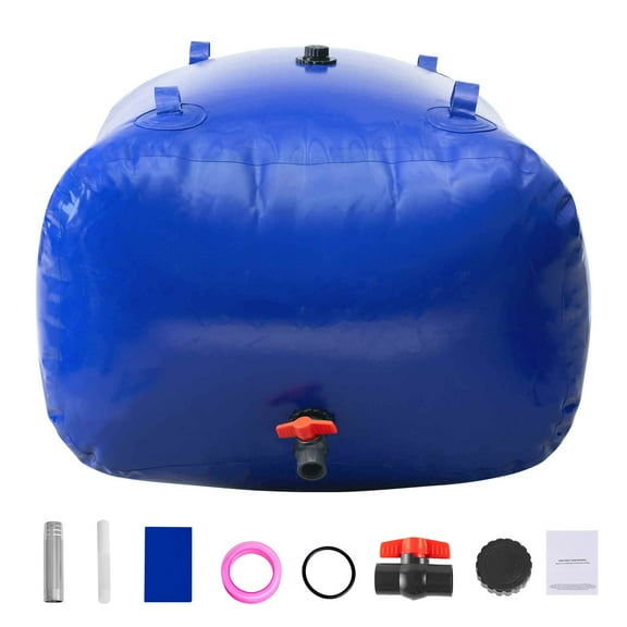 KFFKFF Collapsible Water Storage Bladder, 105.7 Gallon/400L Capacity Portable Container, 1000D Double-Layer PVC Soft Tank for Outdoor Use, Gardening, and Camping (Blue)