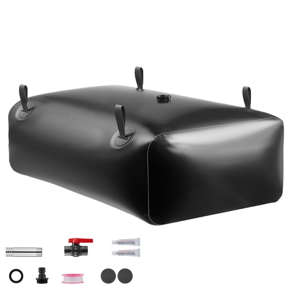 KFFKFF Collapsible Water Storage Bladder, 87.2 Gal Portable Water Tank, Durable 1000D PVC Material, Leak-Resistant Design for Camping, Garden Irrigation, RVs, and Emergency Water Supply, Black