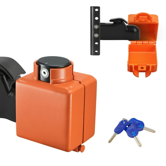 KFFKFF Collar Coupler Lock for 2 & 2-5/16-Inch Couplers, Trailer Hitch Lock with 3 Keys, Secures Chains, Rust-Resistant and Anti-Theft Design for RVs, Trailers, and Boats