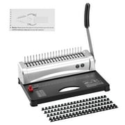 KFFKFF Comb Binder, 21-Hole, 450-Sheet Capacity, Includes 100 3/8'' Spines, Compatible with Letter, A4, A5