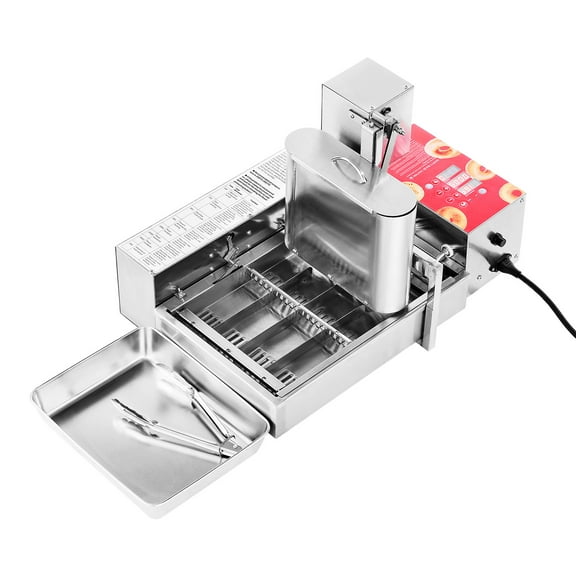 KFFKFF Commercial Automatic Donut Maker, 4-Row Doughnut Machine, 240 pcs/hour Electric High-Power Stainless Steel Fryer with Smart Control