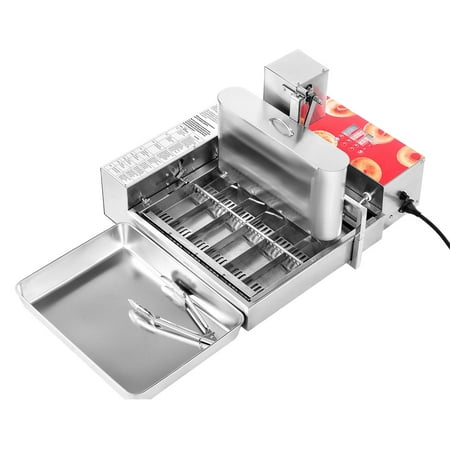 KFFKFF Commercial Automatic Donut Maker, 6-Row Doughnut Production Equipment, 360 pcs/hour Electric High-Power Machine, Stainless Steel Fryer with Smart Controls