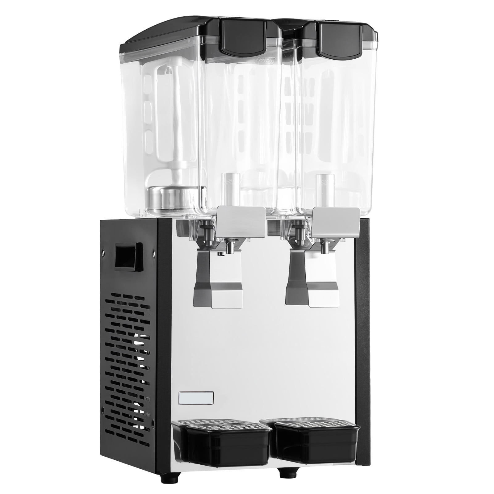 KFFKFF Commercial Beverage Dispenser with Dual 10L Tanks, Stainless Steel Construction, Cold Drink Machine with Adjustable Cooling Range of 45℉-54℉, Ideal for Restaurants, Bars, and Events